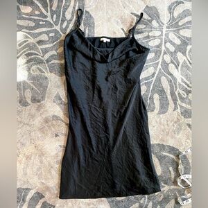 Maurices Black Fitted Sleek Lounge Dress with Spaghetti Straps